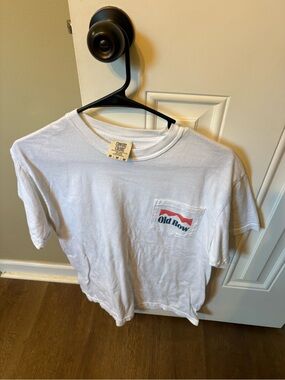 Comfort Colors White T-Shirt with Small Wave Pocket Logo